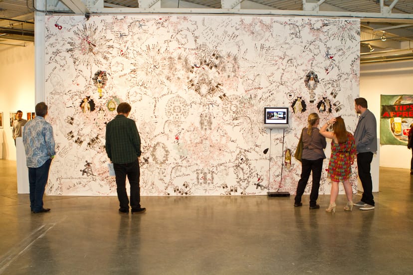 Interactive mural at ExpoGeorgia Hall #3 for trade show networking and brand engagement.