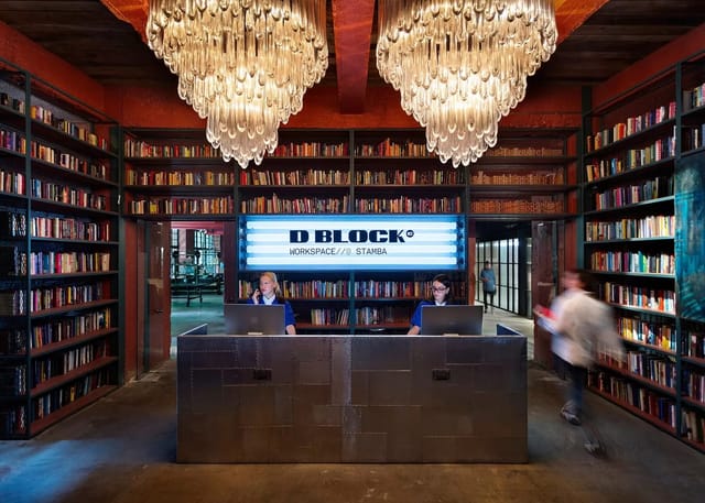 Stamba Hotel D Block library reception: sophisticated event space for corporate networking events.