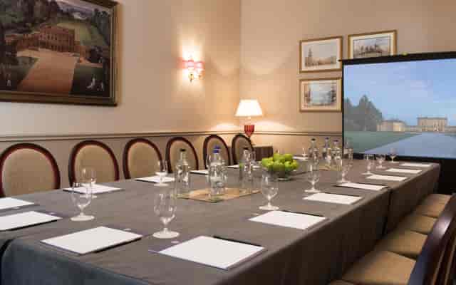 Waldo's Cliveden House boardroom, formal executive table setup for corporate meetings and off-sites.