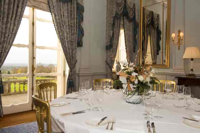 Elegant private dining room at Cliveden House for VIP corporate events and luxury meetings.