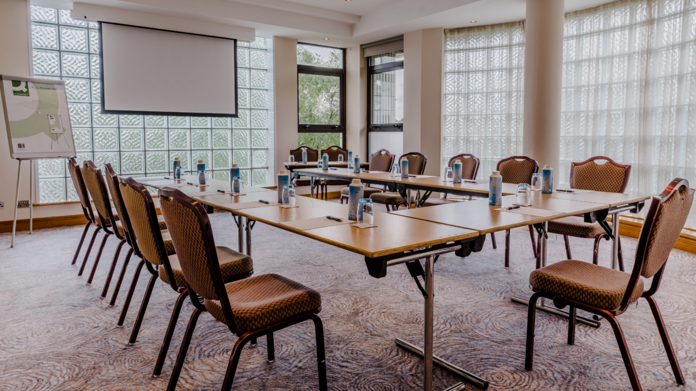 Dunmisk Suite, Stormont Hotel: U-shape boardroom setup for corporate meetings and professional events.