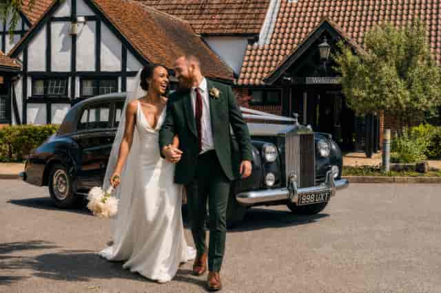 Vintage Rolls-Royce arrival at The Chichester Suite for a luxury wedding venue experience.