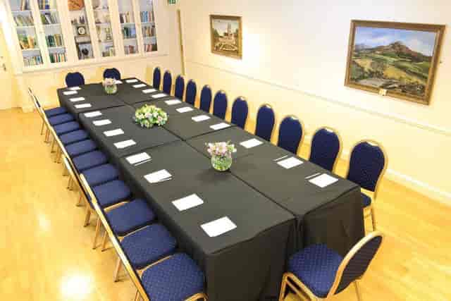 McNamara Suite boardroom setup for corporate meetings and professional event space rental.