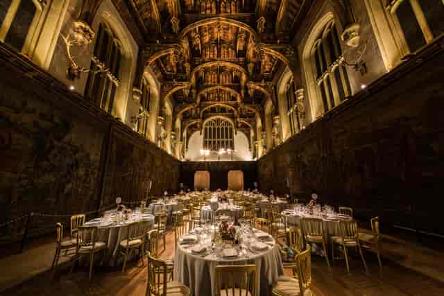 Palais Ballroom venue for luxury gala and black-tie dinner events with architectural design.