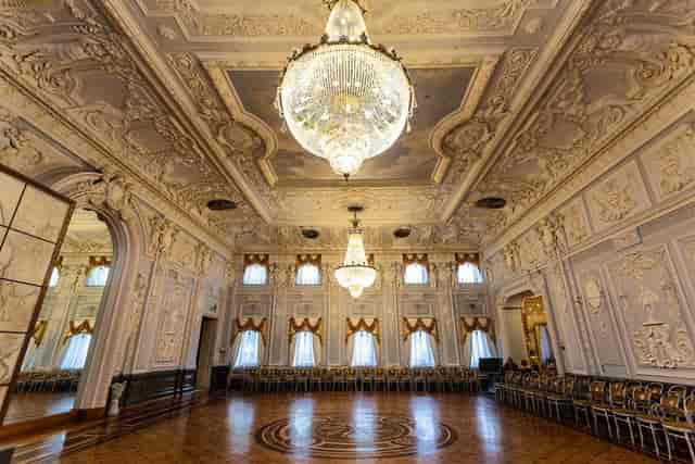 Historic Palais Ballroom featuring ornate architecture for upscale gala and formal event settings.