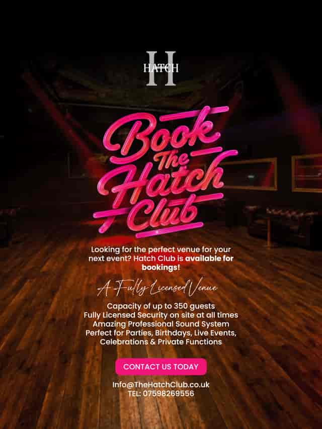 The Hatch Club venue: spacious 350-capacity event space for corporate functions and nightlife.