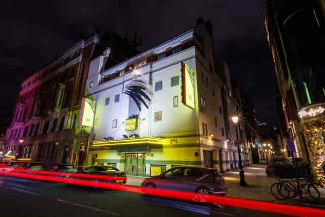 Fortune Theatre auditorium, historic interior, ideal for evening receptions and product launches.
