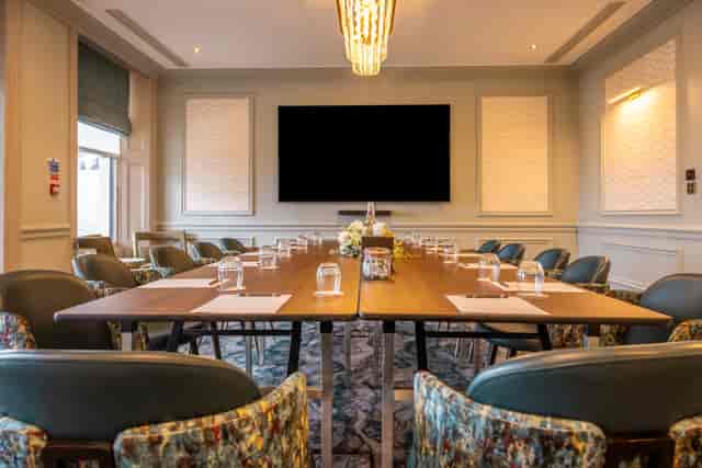 Blenheim Suite boardroom for executive retreats or corporate meetings at Dover Marina Hotel.