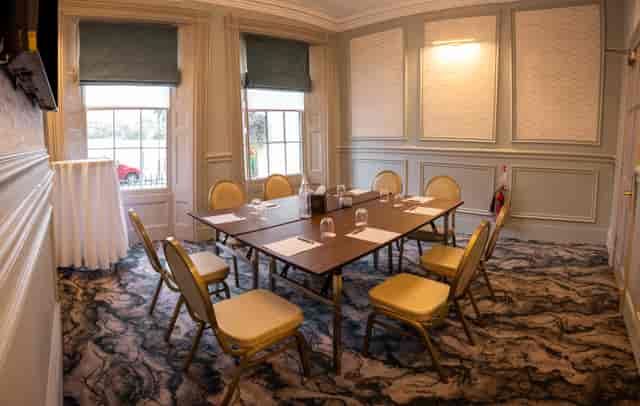 Boardroom setup at Dover Marina Hotel for executive meetings and corporate events.