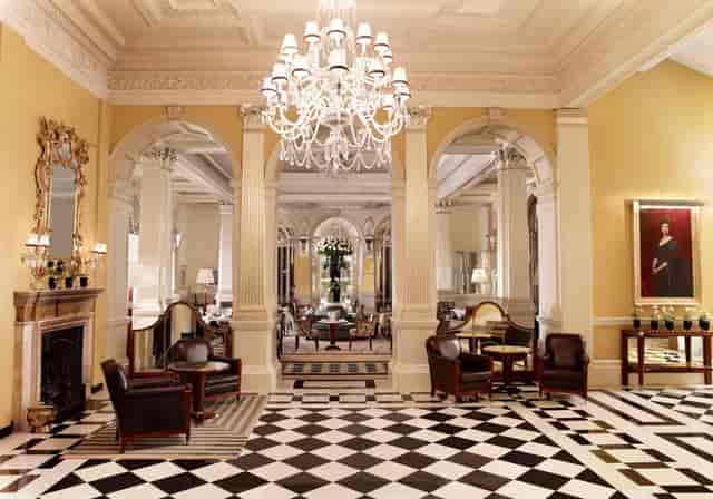 Buckingham Room at Claridge's: Grand chandelier, luxury corporate board reception venue.