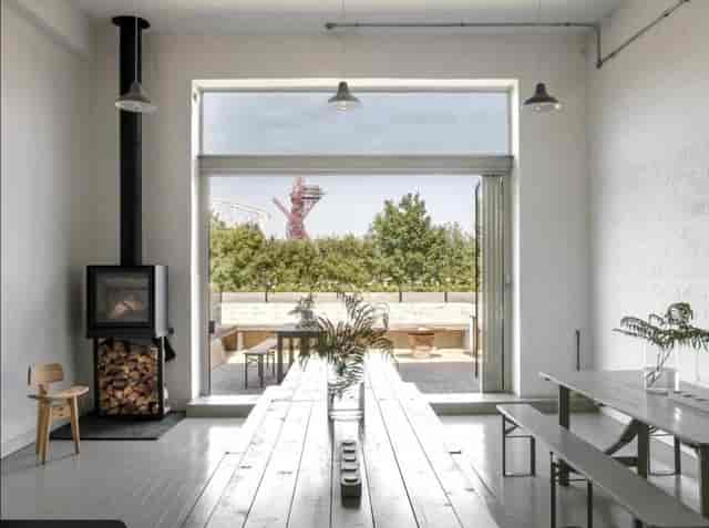 Private dining room at Casa Moro with indoor-outdoor flow for experiential events and workshops.