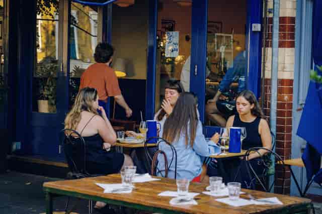 Intimate outdoor breakout session at The De Beauvoir Deli Co, ideal for networking events.