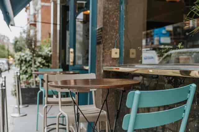 Bistro-style breakout area at The Crown & Sceptre, ideal for networking events and meetings.