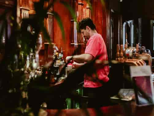 Bartender at The Old Packhorse, ideal for high-end networking reception and corporate events.