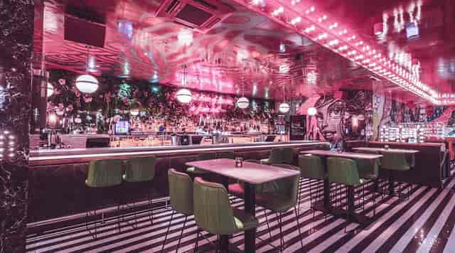 Vibrant bar area at Neighbourhood Leeds, perfect for stylish brand activations and cocktail events.
