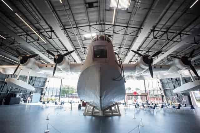 Sunderland Hall at RAF Museum: Industrial-chic event space with iconic aircraft for gala dinners.
