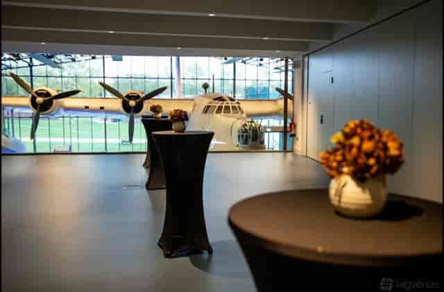 Sunderland Suite at RAF Museum: Sleek event space for corporate networking and aviation gala.