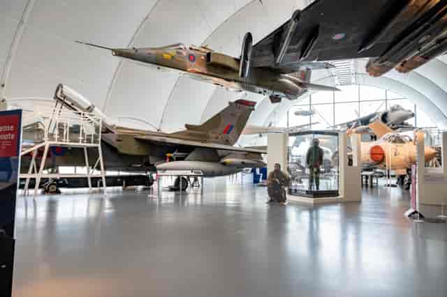 Hangar Six industrial event space at RAF Museum London for gala and brand activation receptions.