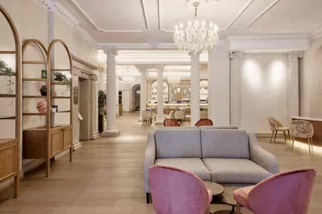 Elegant pre-function foyer at The Grand Hotel Leicester, ideal for corporate events and weddings.