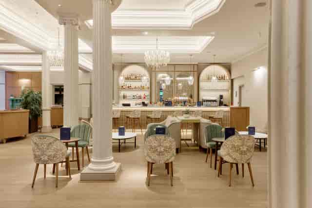 Sophisticated O.W At The Grand lounge for upscale networking events and corporate receptions.