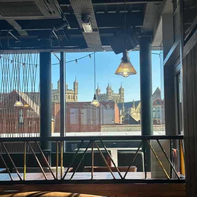 Ludo Sports & Live Lounge Exeter floor-to-ceiling window venue for corporate events and networking.