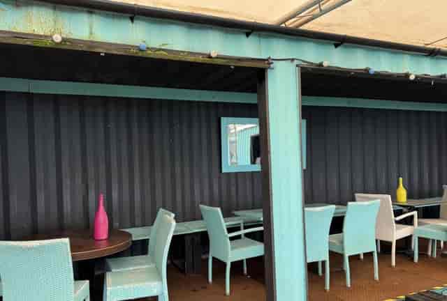 Industrial-chic outdoor breakout area at Stack Seaburn for team building and networking events.