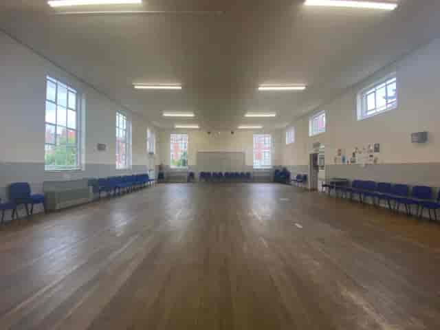 Main Hall at Christchurch Community Centre with hardwood floors for events and venue hire.