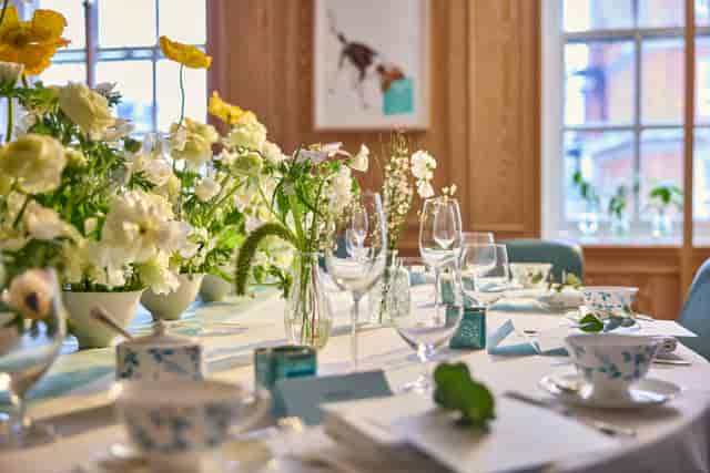 Elegant afternoon tea table setting at Fortnum & Mason for exclusive networking and luxury events.