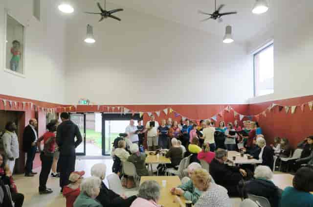 Willow Room at The Green Nunhead with vaulted ceilings for casual community events and rehearsals.