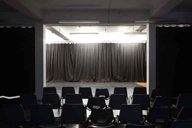Studio 3 event space with dated seating, ideal for corporate event venue or production rental.