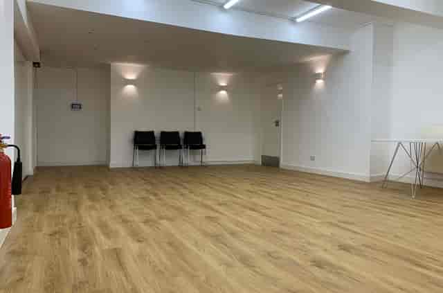 Blank-canvas Studio 3 at London Performance Studios, ideal for dry hire events and workshops.