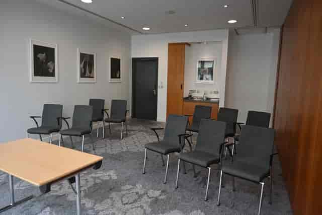 Boardroom-style Meeting Room 2 at The Lowry Hotel for corporate events and presentations.