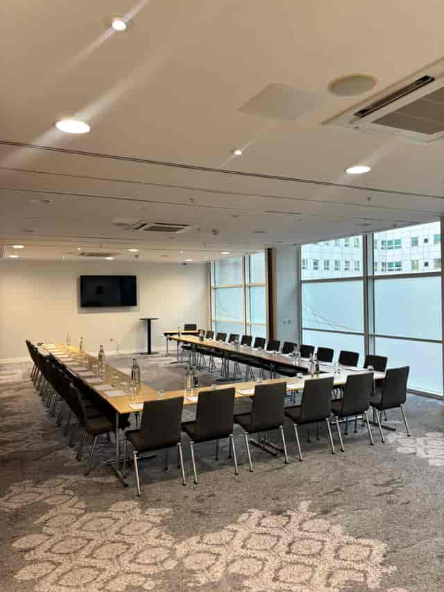 U-shape boardroom at The Lowry Hotel, ideal for professional meetings and corporate events.