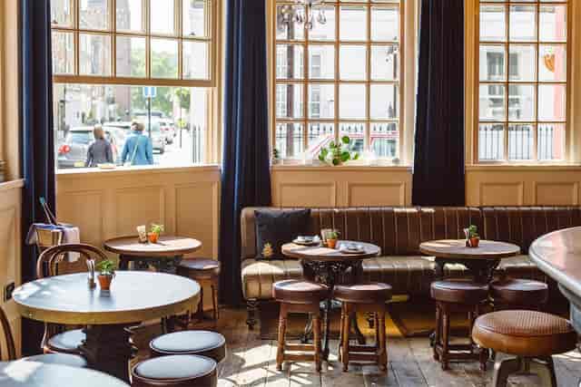 Main Restaurant in SW13: elegant, sunlit dining venue for private corporate networking events.