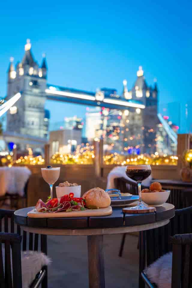 Le Petit Coin rooftop with London skyline view, perfect for premium corporate incentive events.