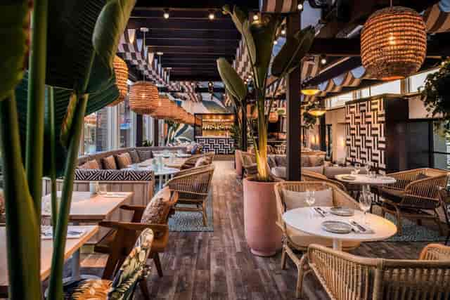 Leaf & Cane upscale covered terrace, ideal for welcome receptions and networking events.