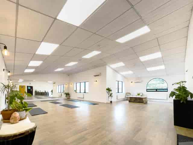 Light-filled studio at Ripley Arts Centre for wellness retreats and workshops.