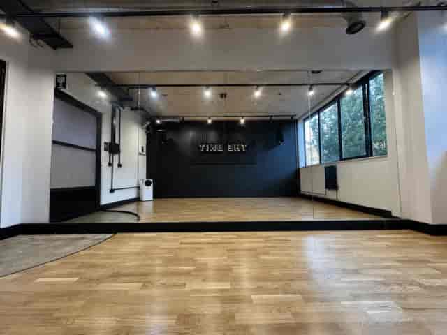 Studio space at Ripley Arts Centre with hardwood floors for fitness workshops and brand events.