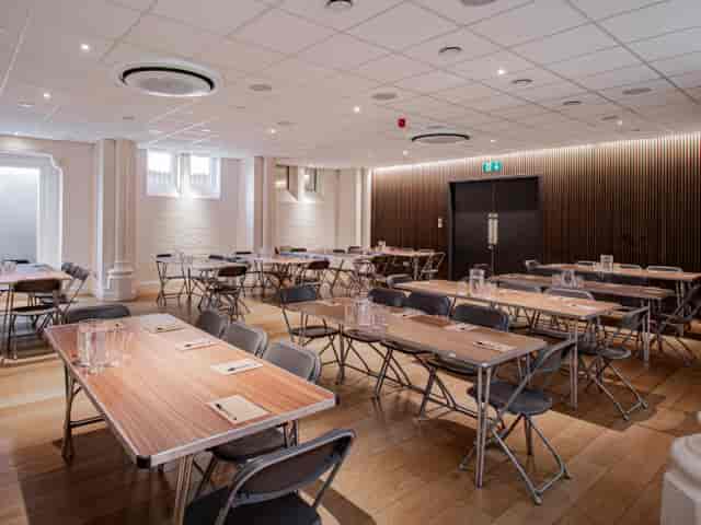St Matthew's Church Hall conference room, classroom setup for workshops and corporate training.