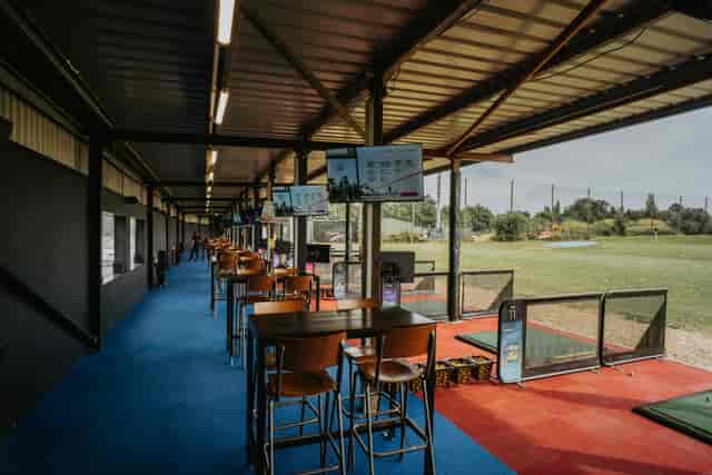 Covered outdoor venue at Mitcham Golf Club for corporate team building and networking events.