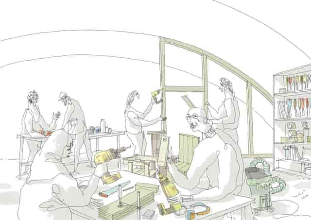 Magical Realm at OrganicLea: high-intensity construction phase during event load-in.