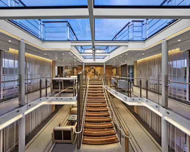 Golden Star multi-level atrium for corporate VIP receptions and premium networking events.