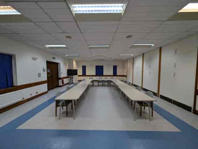 U-shape boardroom at Portobello Court Community Centre for workshops and corporate meetings.