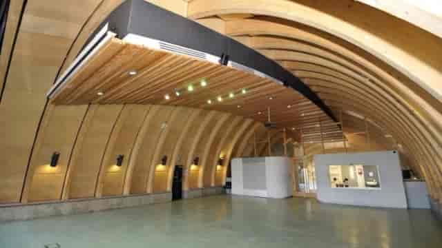 Main Hall timber arches for high-end corporate events and boutique product launches.