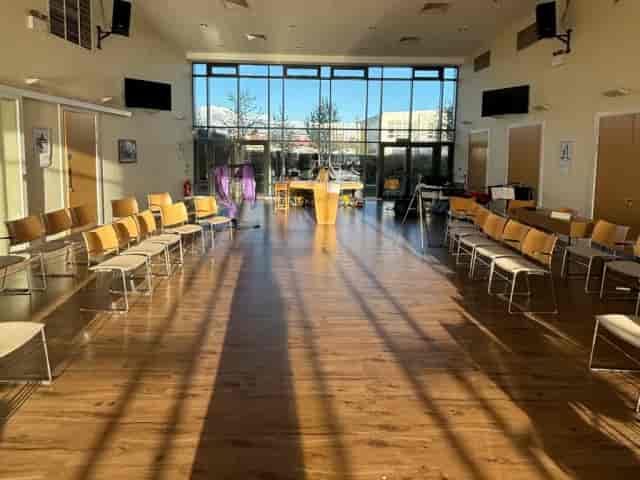 Main Hall at Park Lane Methodist Church: theater-style seating for lectures and events.