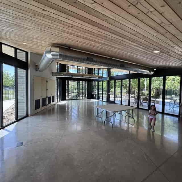 Main Hall at Marian Community Centre: industrial event space for corporate retreats and parties.