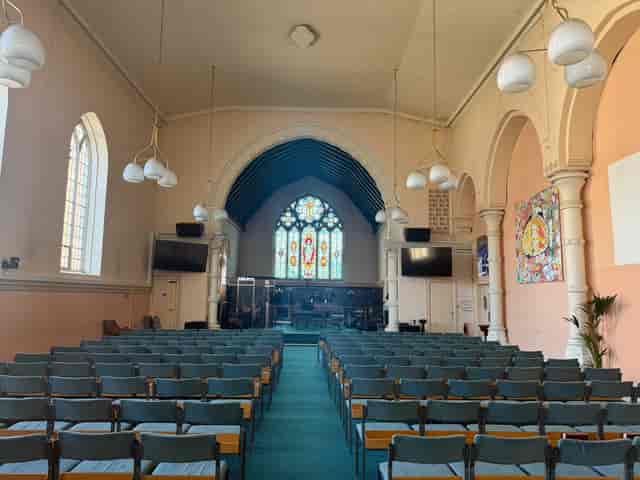 Main Hall at Park Lane Methodist Church: historic auditorium for wedding and conference venues.