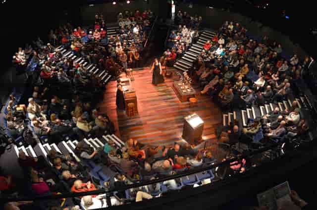 Octagon Theatre Bolton auditorium with theatre-in-the-round seating for events and conferences.