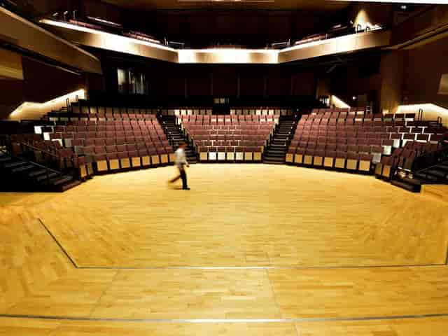 Main Theatre at RNCM: Tiered-seating auditorium for versatile event and conference venue hire.