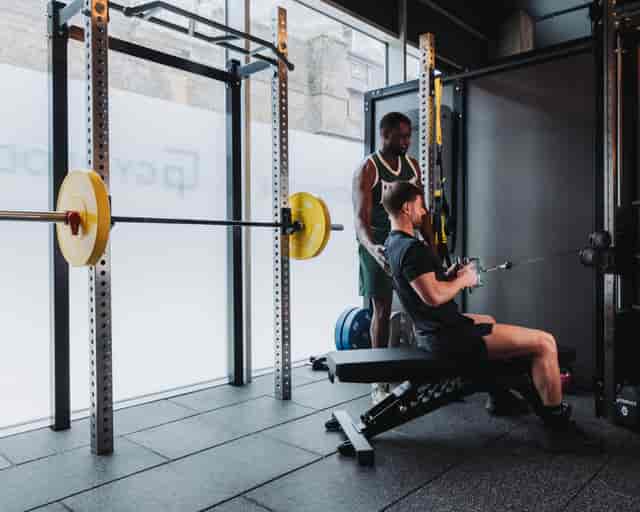 Private gym space for corporate wellness retreats and team building events.